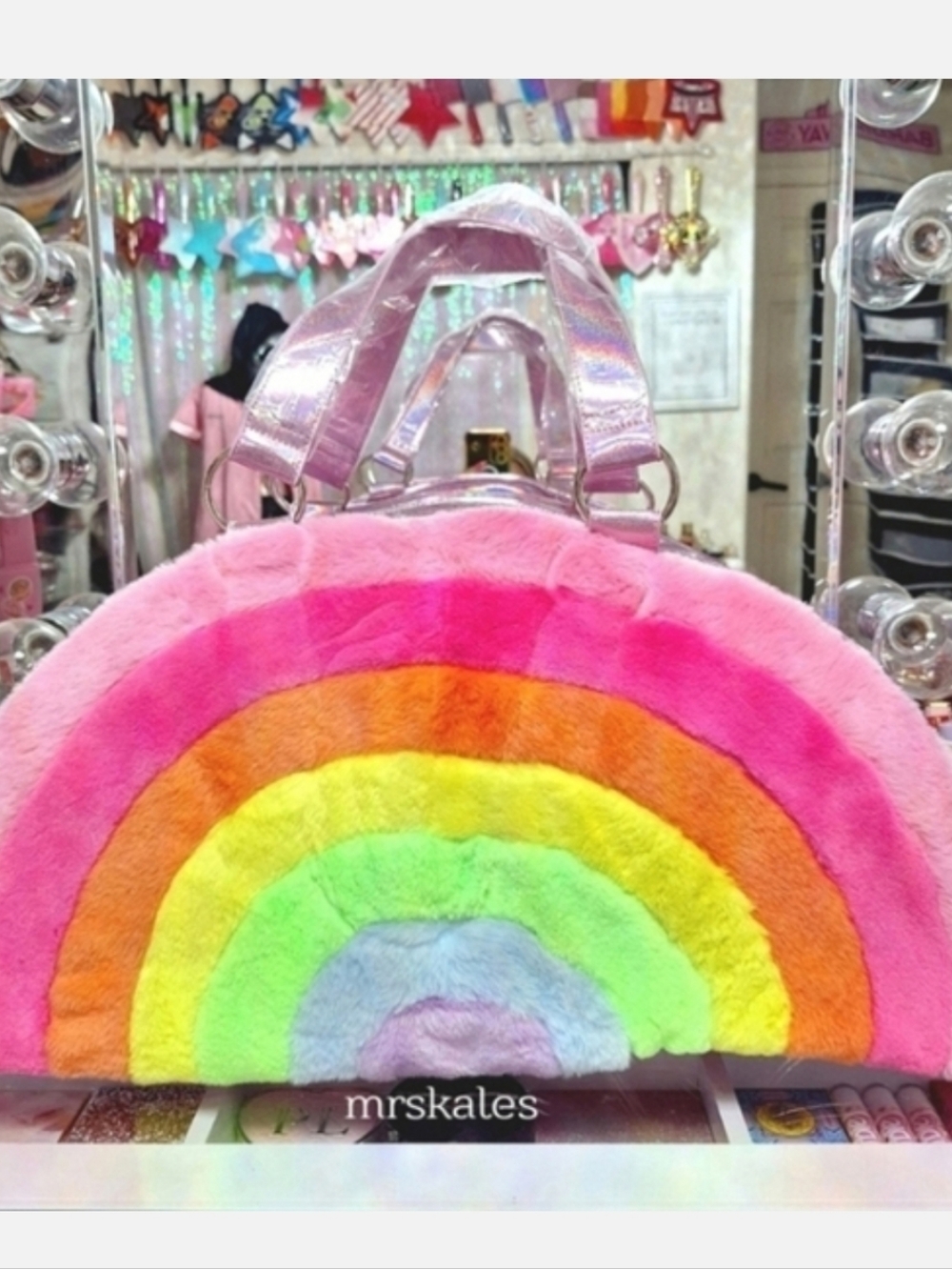 Rainbow Iridescent Weekender Travel Tote Shoulder Bag